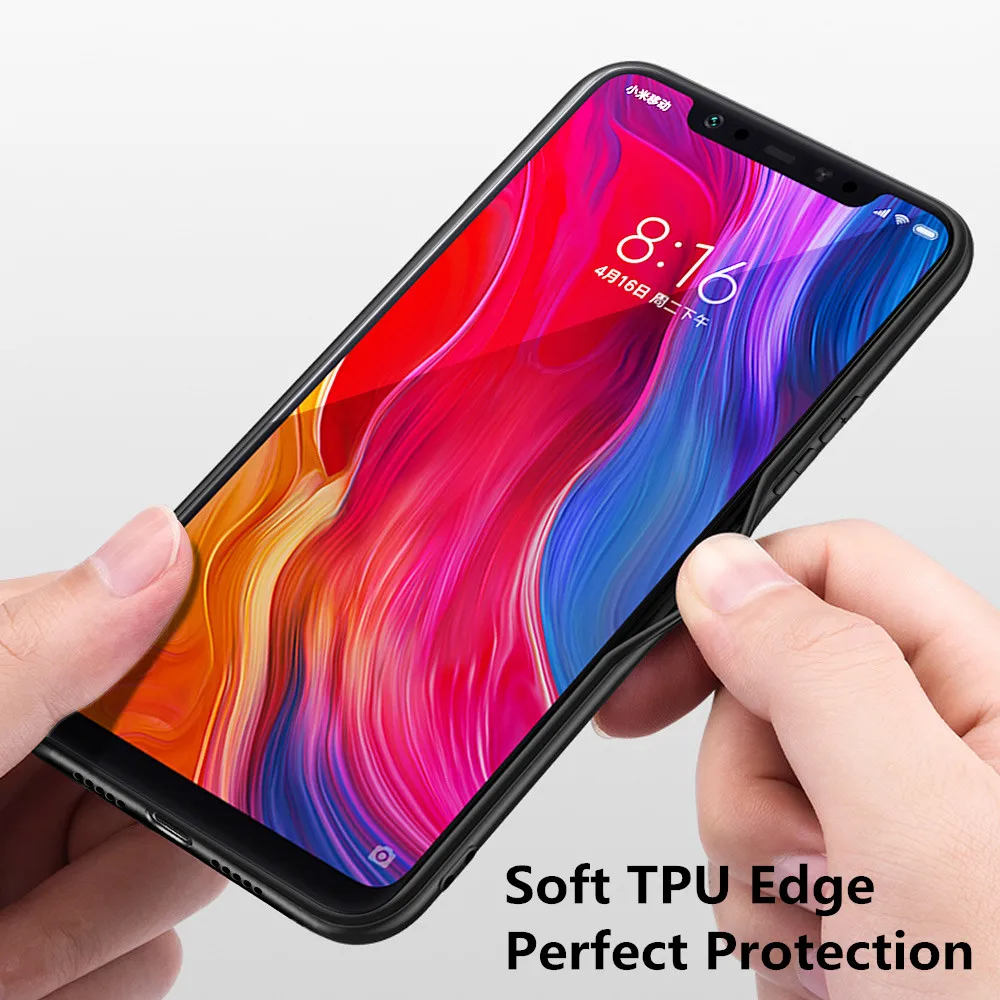 Чехол MOFi для телефона Xiaomi Mi 8 задняя крышка корпус из искусственной кожи чехол Mi8 с