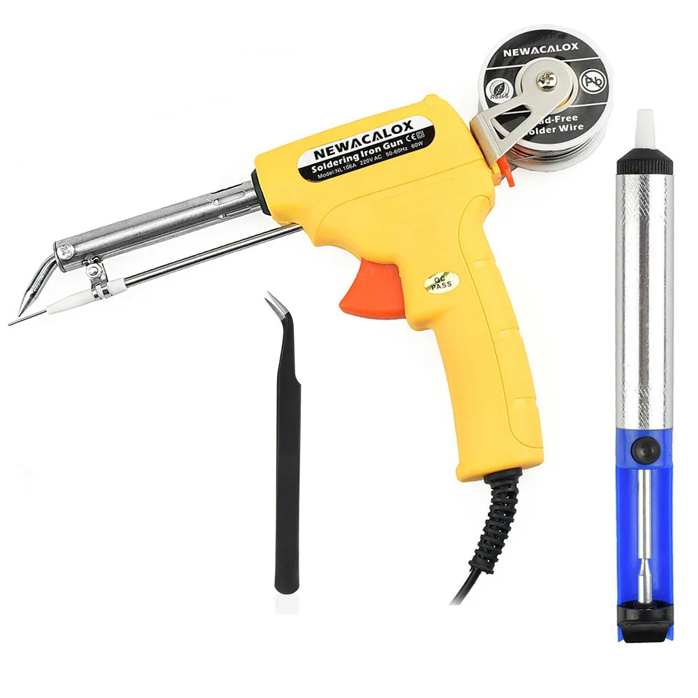 NEWACALOX 60W EU/US Soldering Iron Third Hand-held Gun Automatically Send Tin Automatic Soldering Machine Suction Tin Device NEWACALOX 60W EU/US Soldering Iron Third Hand-held Gun Automatically Send Tin Automatic Soldering Machine Suction Tin Device