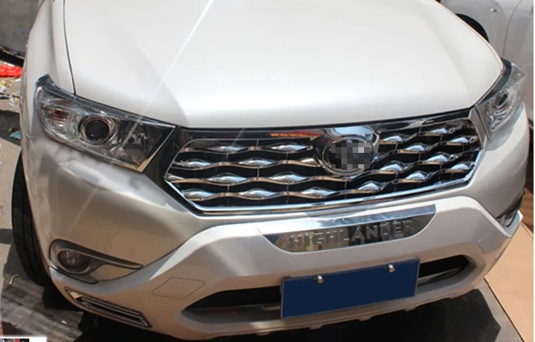 ABS chrome Front Grille Around Trim Racing Grills Trim For Toyota Highlander 2012 2013 2014 Car styling 1PC ABS chrome Front Grille Around Trim Racing Grills Trim For Toyota Highlander 2012 2013 2014 Car styling 1PC