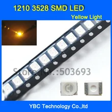 500 шт./лот желтый ультра яркий свет Diode1210 3528 SMD светодиодный