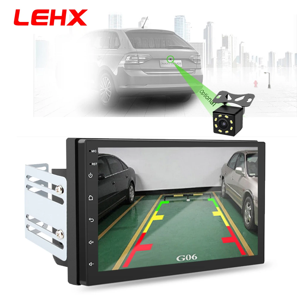 Дешево LEHX автомобильный Android 8,1 DVD мультимедийный плеер ram 2G + rom 32G font b gps b font навигатор Автомобильный 2 DIN радио DAB для Nissan Toyota vw