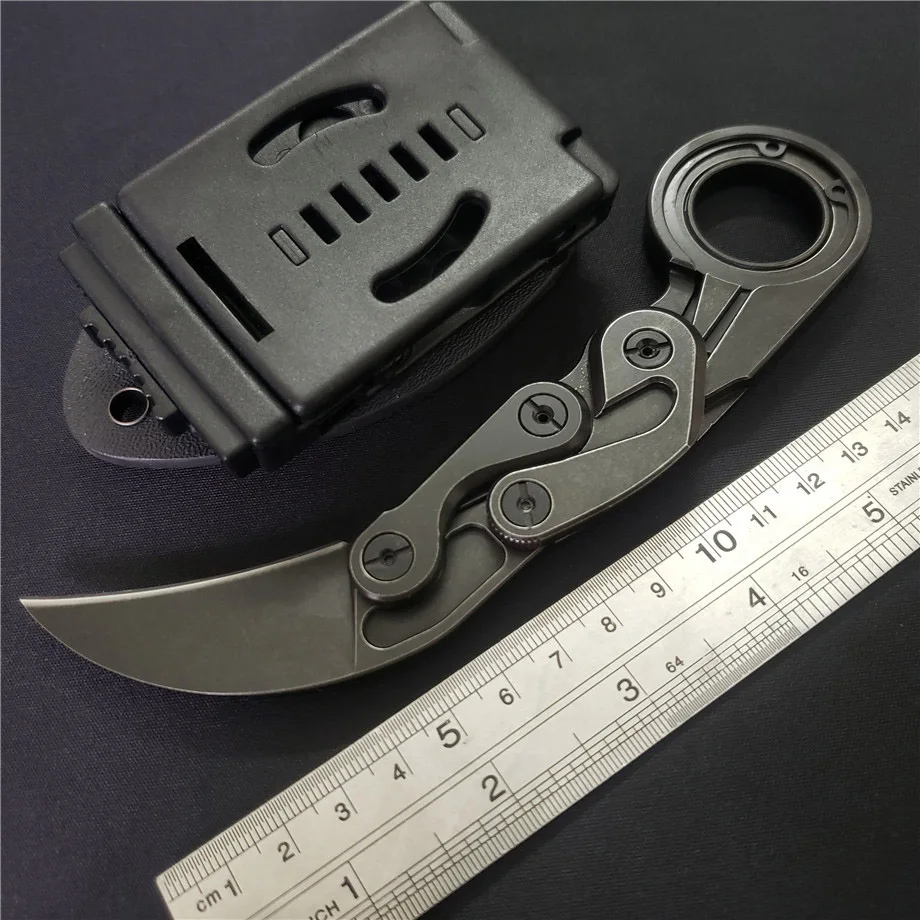 

Gryan Store Caswell Mechanical Claw Knives M390 Blade Steel Handle Tactical Camping Survival Fixed Blade Knife Utility EDC Tools