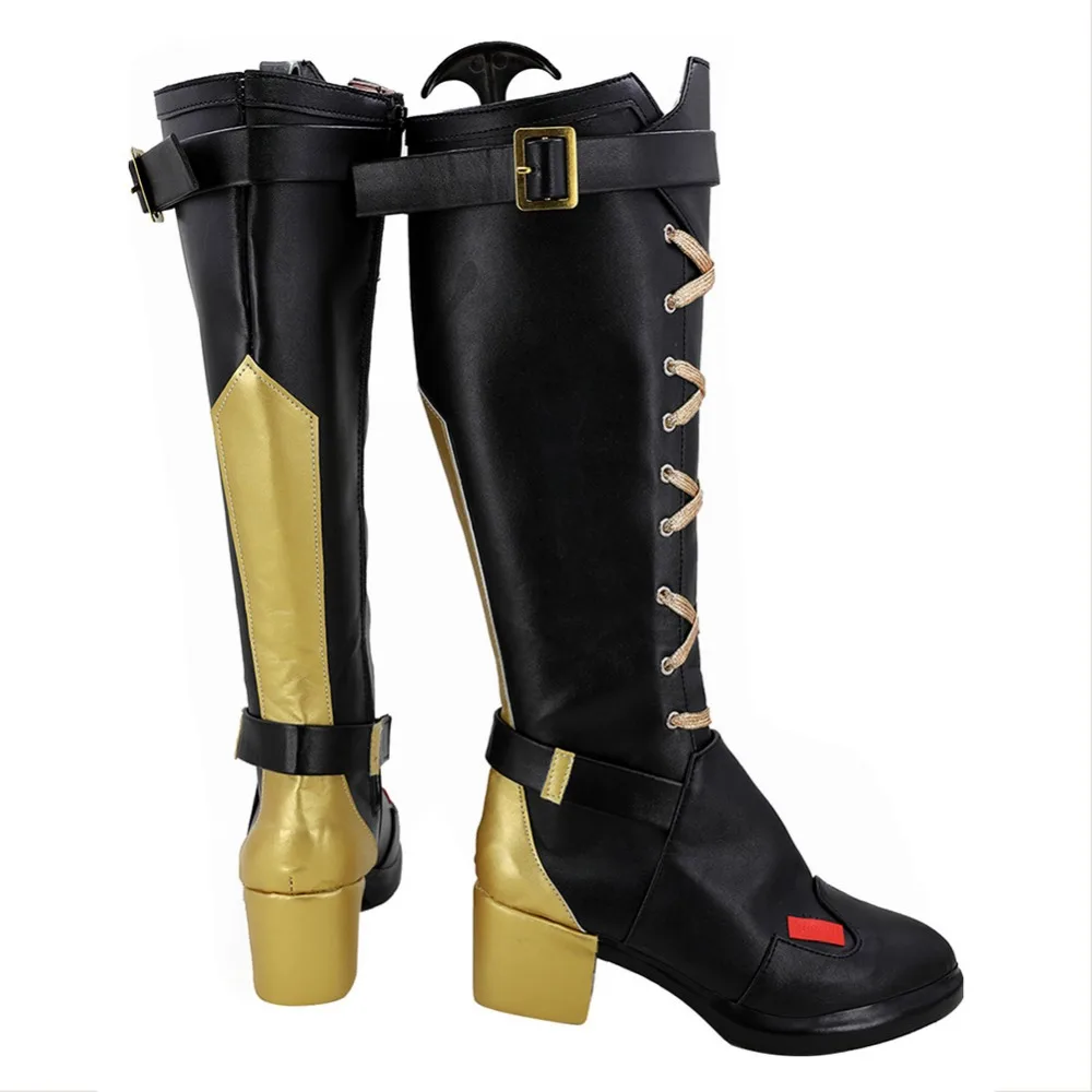 Новая обувь OW Ashe Elizabeth Caledonia, обувь для костюмированной вечеринки, черные высокие сапоги для взрослых, обувь для косплея на Хэллоуин, женская обувь для девочек, обувь на заказ