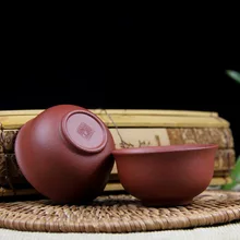 Фиолетовая глиняная чашка для чая, 4 шт. в упаковке форма конверта мини кунгфу 40 мл маленькие чайные чашки