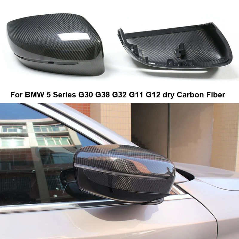 

Dry Carbon Fiber Rear View Mirror Cover For BMW 5 Series G30 G38 G32 G11 G12 2017 2018 2019 1 : 1 Replacement style Car styling