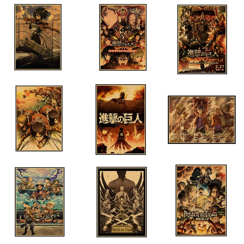 

Attack on Titan Poster/Eren Jaeger/Mikasa Ackerman/rivaille ackerman/Kraft Poster/Wall sticker 42*30cm