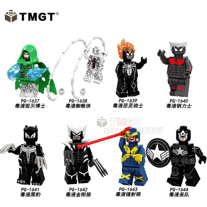 

Single Legoings Marvel endgame Super Heroes Venom Panther Spiderman Ghost Rider Figures Building Blocks Bricks Toys for Children