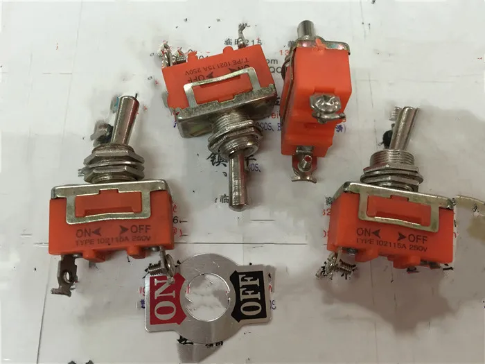 10pcs 1021 15A 250V 0N-0FF toggle switch potentiometer / 2 feet 2 files toggle switch potentiometer
