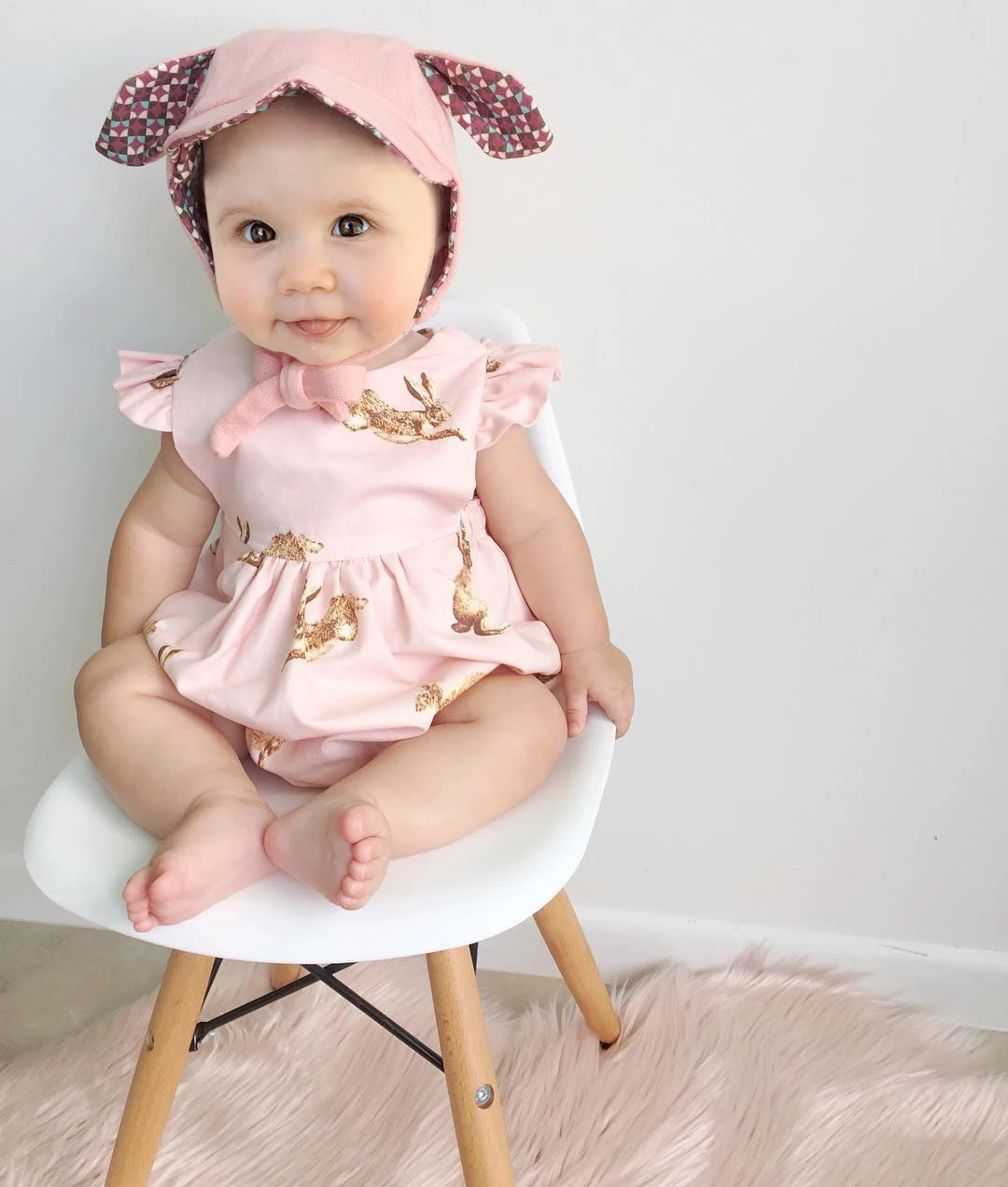 

Pudcoco Lace Baby Cute Kids Romper New Baby Girl Bunny Rabbit Deer Romper Sleeveless Jumpsuit Playsuit Sunsuit Costume 0-3Y