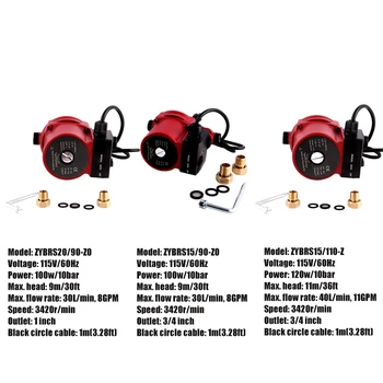 

SHYLIYU 115V/230 Automatic Circulating Shower Pressure Pump Mini Red Booster Shielding Pump for House Sprinkler System Heat Pump