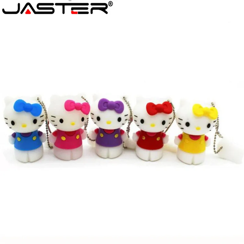 

JASTER Hello Kitty Usb Flash Drive 64gb Pen Drive 32gb Pendrive 4gb 8gb 16gb 32gb 64gb U Disk Flash Card kitty Memory stick gift