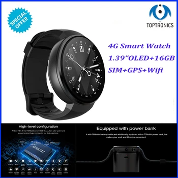 

Original 4G Smart Watch MTK6737 DDR3 1GB EMMC 16GB 580mAH Bluetooth SIM WIFI Phone GPS Heart Rate Monitor Wearable Devices