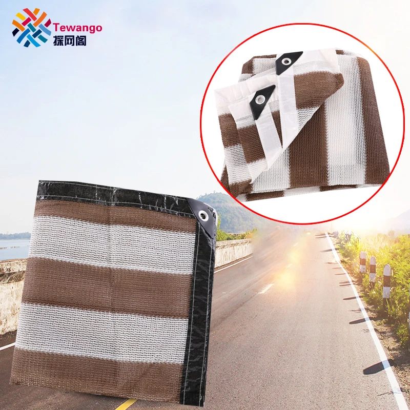 

Tewango White Brown Strip Shadecloth Sunblock 85% UV Protection Outdoor Shade Net Patio Cover Garden Flowers Plant Shelter