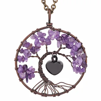

Tree of life natural stone Locket cremation memorial ashes urn pendant necklace small heart for mom,dad,pet...jewelry dropship