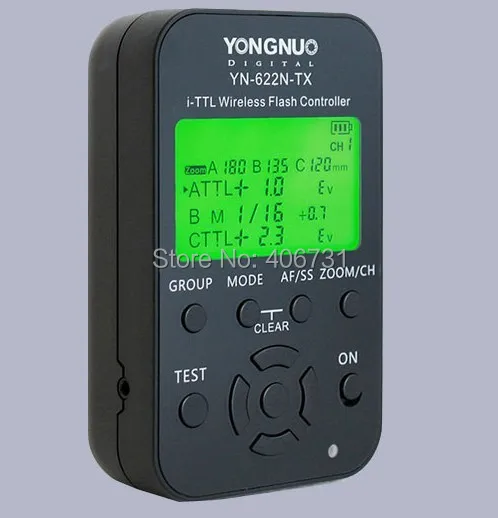 

YONGNUO YN-622N-TX LCD Wireless iTTL Flash Controller Trigger for Nikon D300 D200 D700 D2X D2H D1H D1X D3X D3