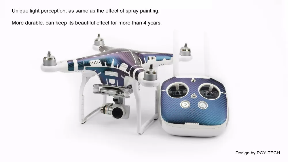 PGY DJI Phantom 3 Accessories Phantom3 Stickers 3M Graphic Wrap Skin Skins Decals Quadcopter Drone Parts