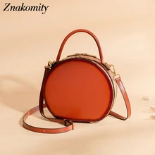 Znakomity модные сумки-почтальонки из натуральной кожи женские маленькие круглые сумки женские сумки через плечо черные сумки на плечо женские