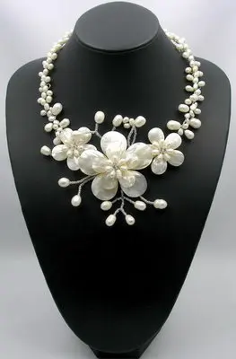 Ожерелье с цветком в виде ракушки, желтый кристалл, ракушка, белый пресноводного жемчуга, цветочный кулон, ожерелье, модные женские вечерние ювелирные изделия