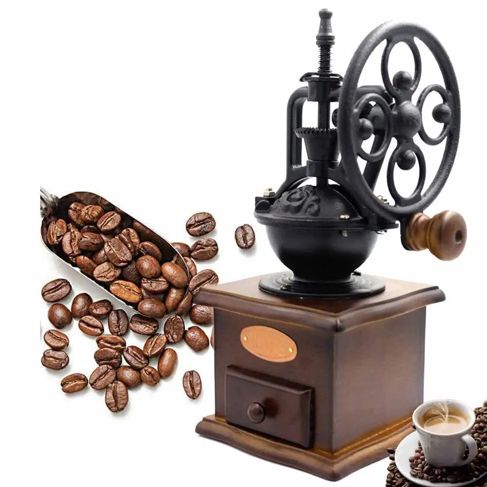 

Household Manual Coffee Grinder With Grind Settings and Catch Drawer - Classic Vintage Style Manual Hand Grinder Coffee Mill