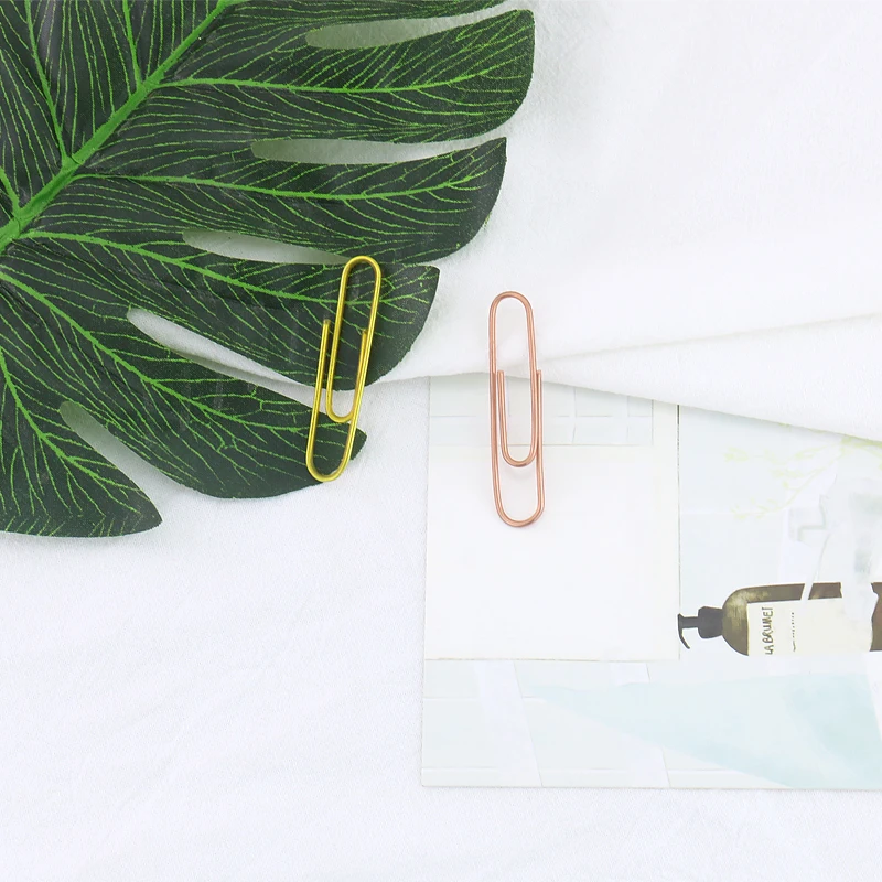 Rose Gold Fashion Paperclip binder Clips push pin Photo Clip Paper Clips Decorative Gift Stationary Office Supplies H0162