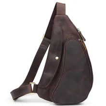 Винтаж Crazy Horse кожа одно плечо пакет кросс-боди дорожная сумка груди Сумки для Для мужчин Для женщин