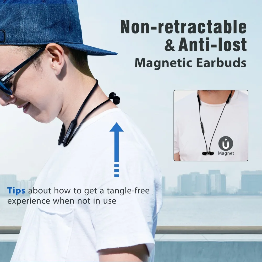 Mpow A4 Wireless Earphones APTX Stereo Noise Cancelling Headphones Waterproof Sport Earphones With Mic With 13H Playing Time