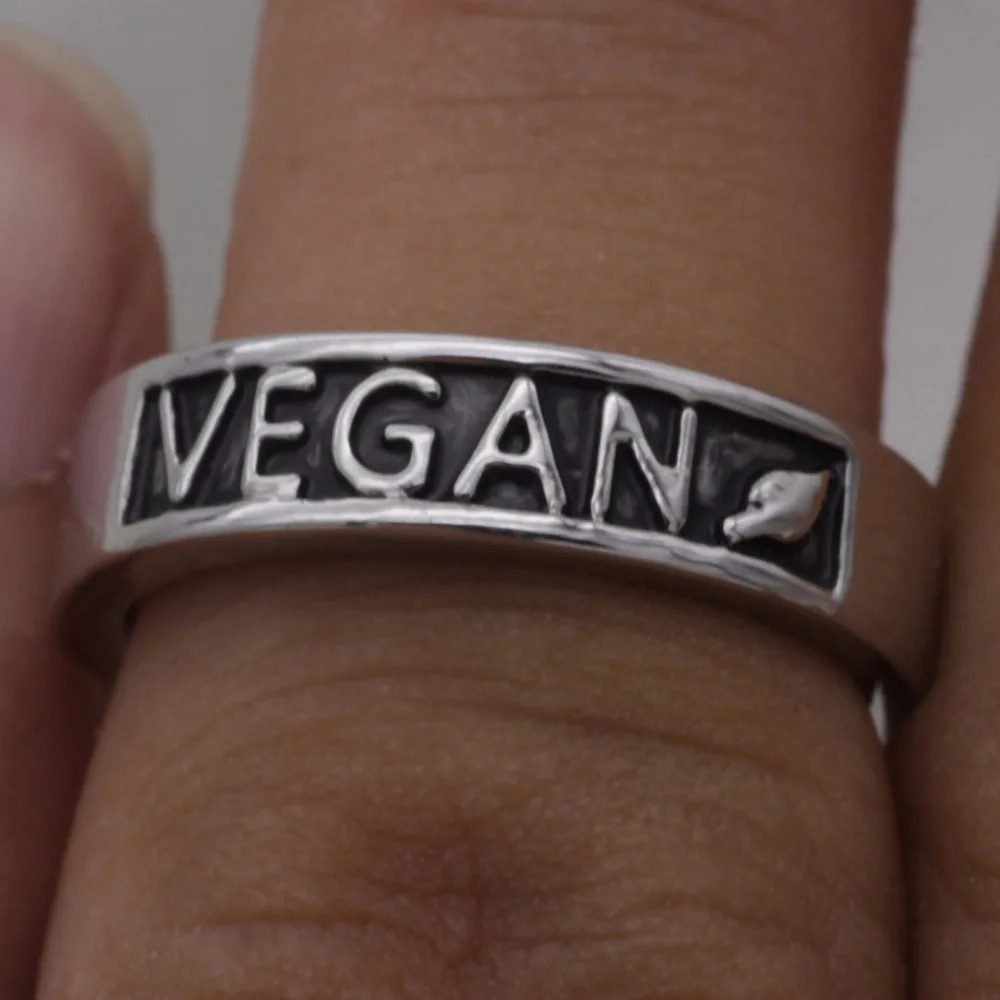 Веганское кольцо украшения для вегетарианцев обручальное кольцо подарок для веганов YLQ0536