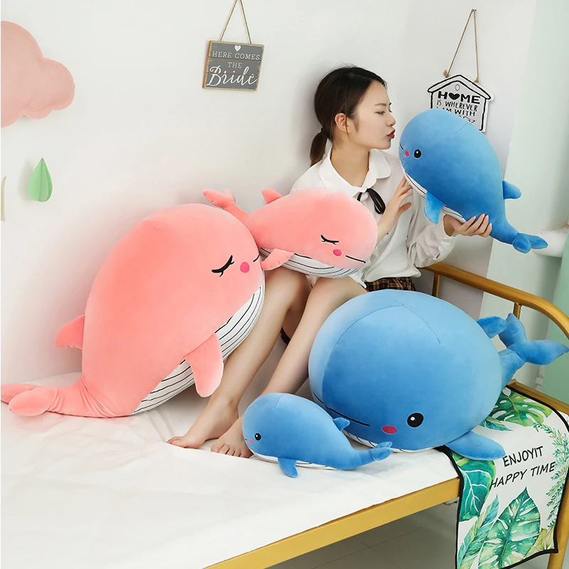 35/50/80cm New Style Toy Very Soft Whale Plush Toys Cute High-quality Fish Pillow Cushion Kids Toys For Children Birthday Gifts