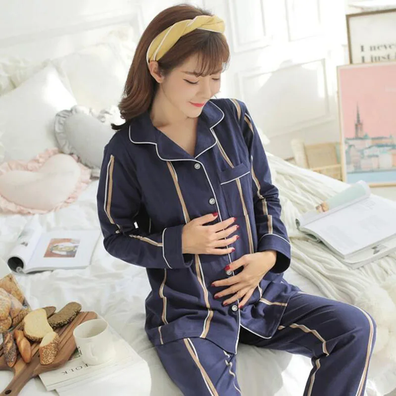 

Cotton Pregnant Women Pajamas Plus Fertilizer To Increase Prenatal And Postpartum Out Breastfeeding Breastfeeding Clothes A128