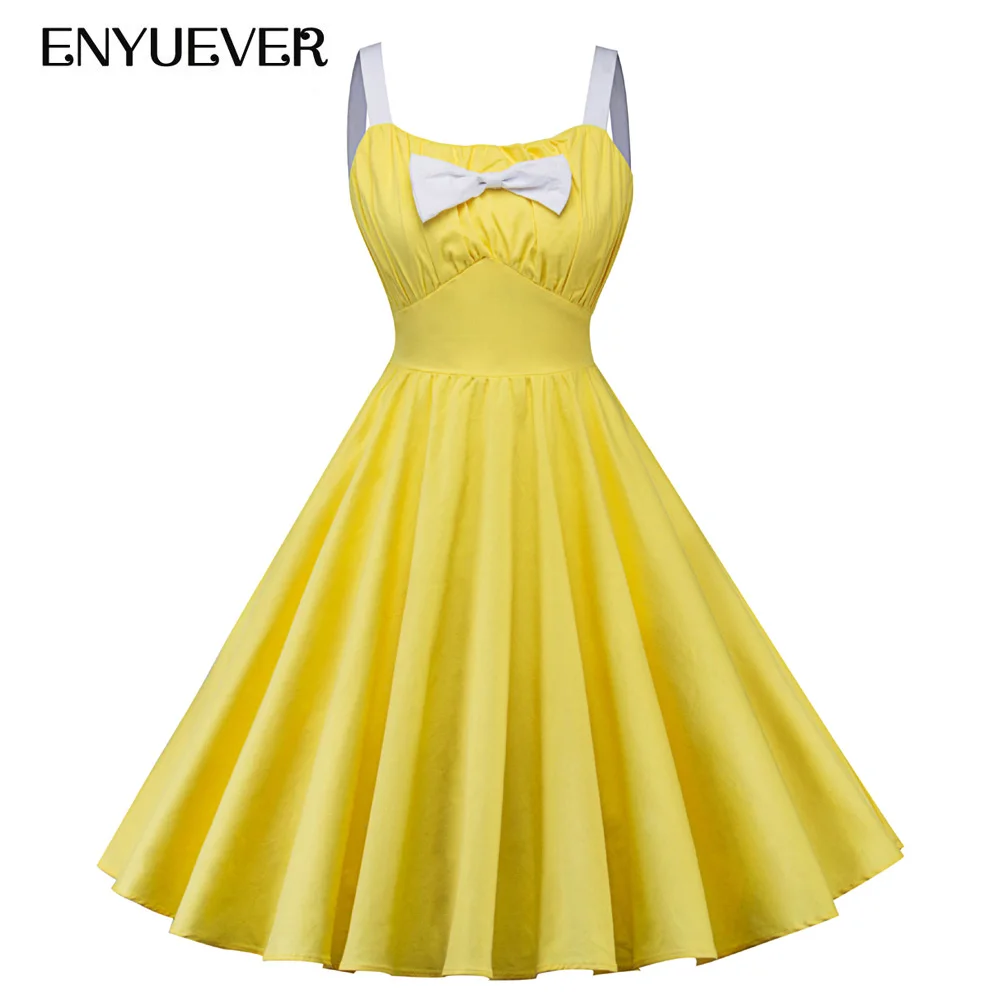 yellow 50s swing dress