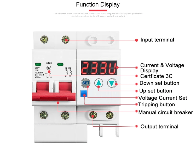 40A или 63A 230V din-рейка регулируемое под напряжением защитное устройство предохранитель реле автоматический выключатель