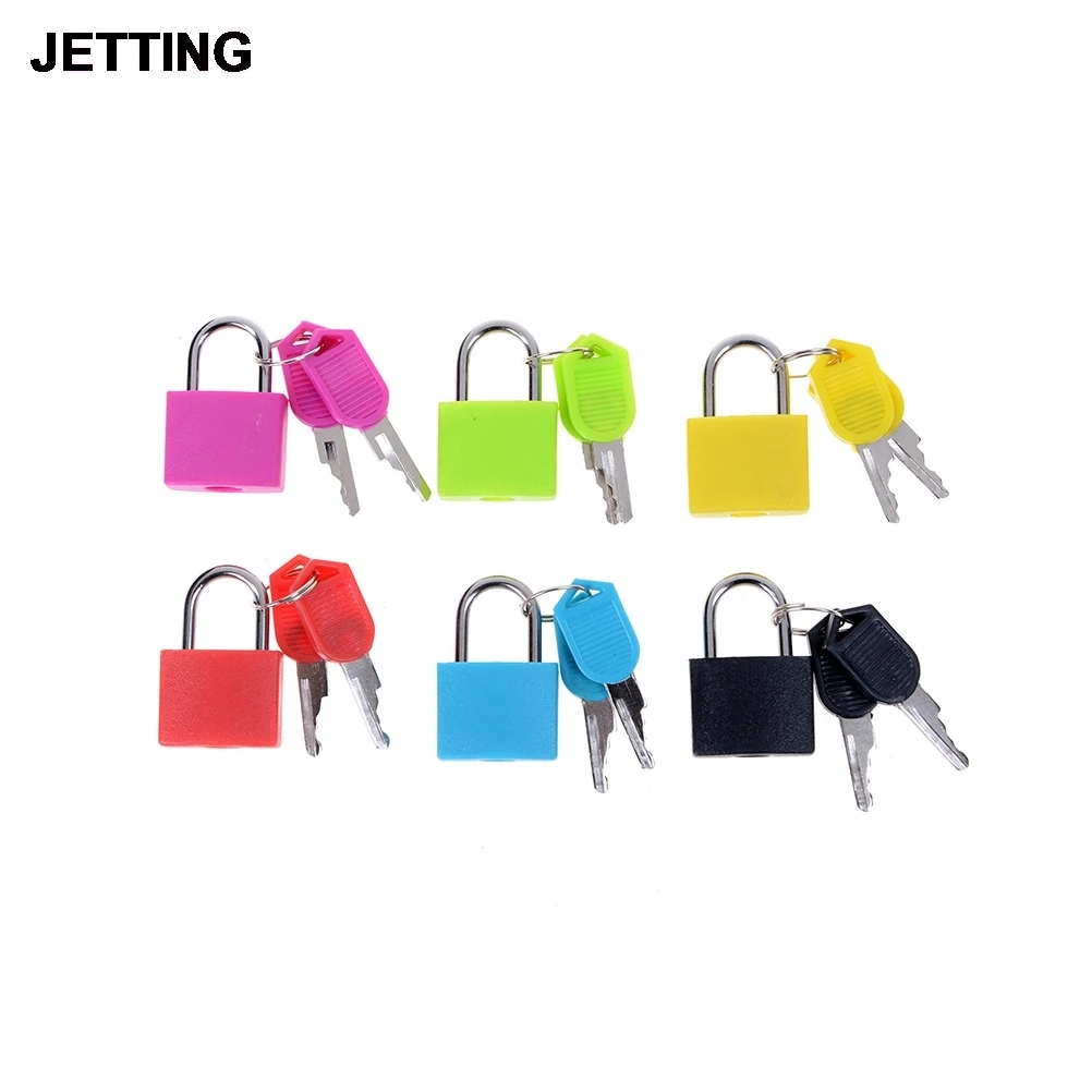 

6 Colors Mini Strong Steel Padlock Travel Tiny Suitcase Lock with 2 Keys
