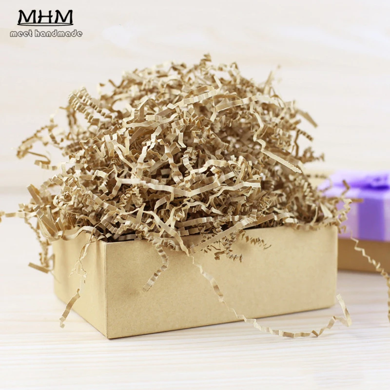 

2 Bags Decorative 3mm Raffia Shockproof Wrinkled Filler Shredded Tissue Wrapping Gift Origami Paper