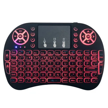 

English Russian Backlit i8 Mini Wireless Keyboard 2.4ghz 3 Colour Air Mouse With Touchpad Remote Control Android TV Box 7 Color
