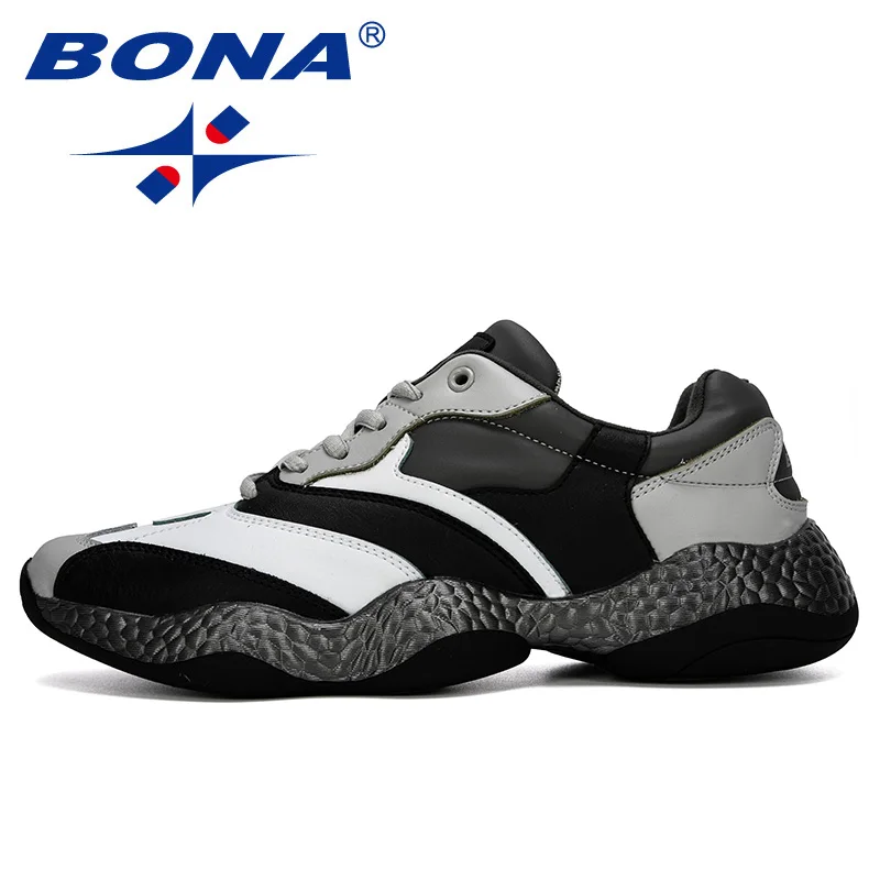 BONA 2019 New Adult Men Sneakers Spring Autumn Breathable Krasovki Shoes Trendy Casual Shoes Male Tenis Masculino Man Footwear