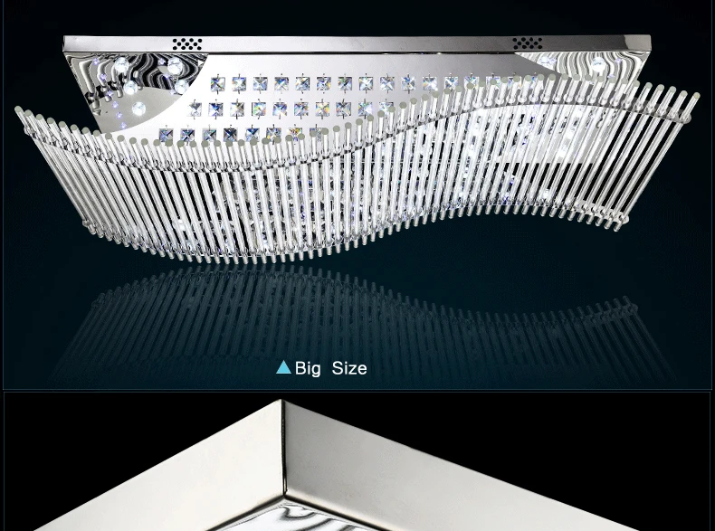 Luxury 4 Color Smooth Sailing Led Lamp K9 Crystal Modern Square Led Ceiling Lights (14)