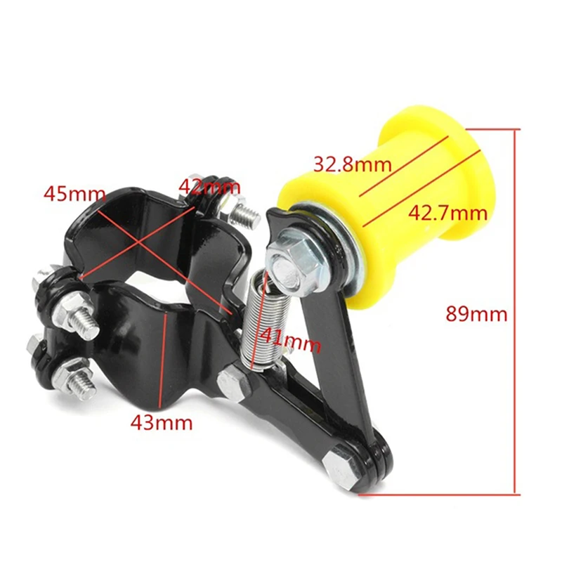 Universal Motorcycle Chain Tensioner - CNC Aluminum Adjuster With Polyurethane Wheel For Dirt Bikes & ATVs
