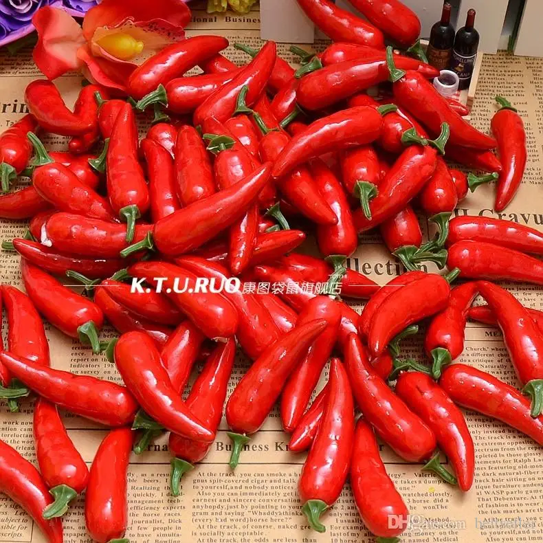  Artificial Simulation Red pepper plastic chili Artificial Vegetables Photography Props Christmas Ornaments Weddding party home decorations