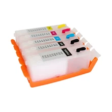 

Jetvinner PGI-770 CLI-771 770 771 5-color Refillable Ink Cartridge for Canon PIXMA MG6870, MG5770 Printers With Auto Reset Chip