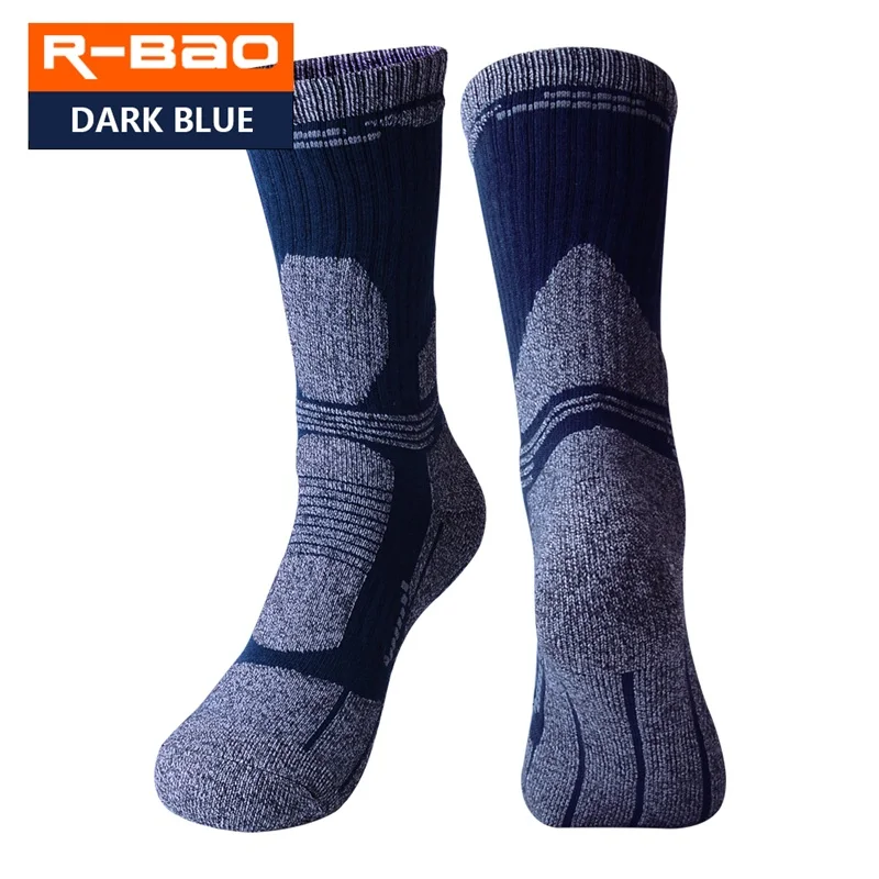 RB3322 R-BAO Outdoor Hiking Socks Terry Thicken Sports Socks for Running Climbing Spring Autumn Winter mens socks