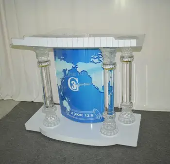 

Crystal Column Acrylic & PMMA Podium w/ Casters, Floor Standing Lectern, Elevated Reading Surface, Rolling Pulpit GH-A038