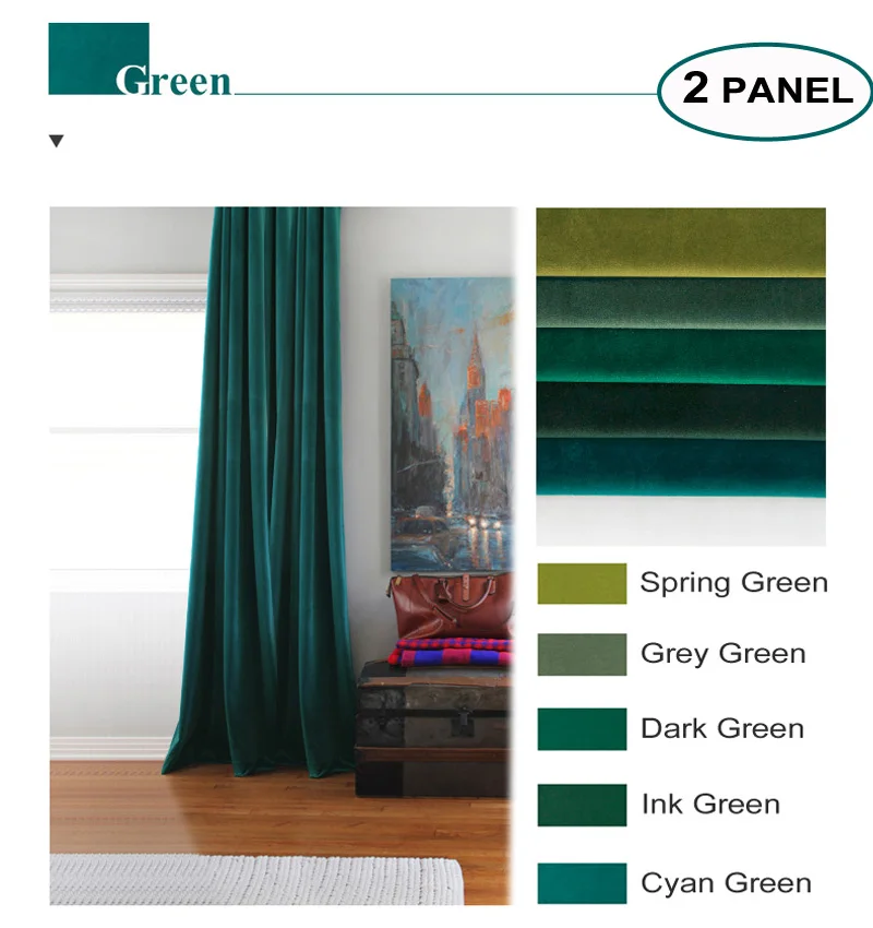 Momo Room Darkening Matte Velvet Solid Fabric Back Tab Rod