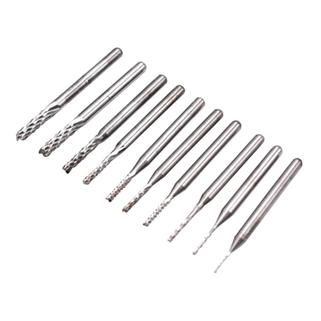 

Engraving Cutter 10pcs/set 1/8 0.8-3.175mm Twist Drill Bits Rotary CNC End For PCB Wood Metal Drill Bit Tool Sliver