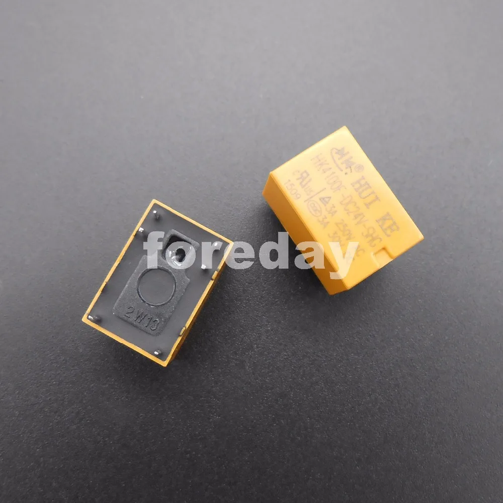 100 шт. Новинка желтое реле мощности 6 PINS HUI KE HK4100F DC24V SHG 3 5 12 24V В постоянного тока в 24 *