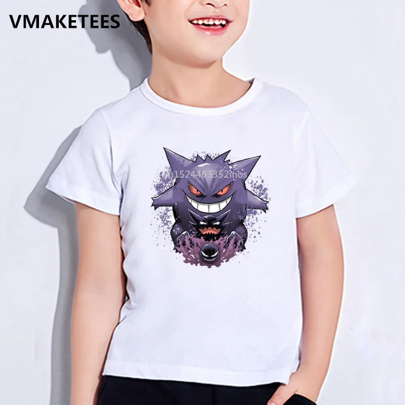

Kids Summer Short Sleeve Girls&Boys T shirts Pokemon Go Gengar Cartoon Print Children's T-shirt Anime Funny Baby Clothes,HKP5100