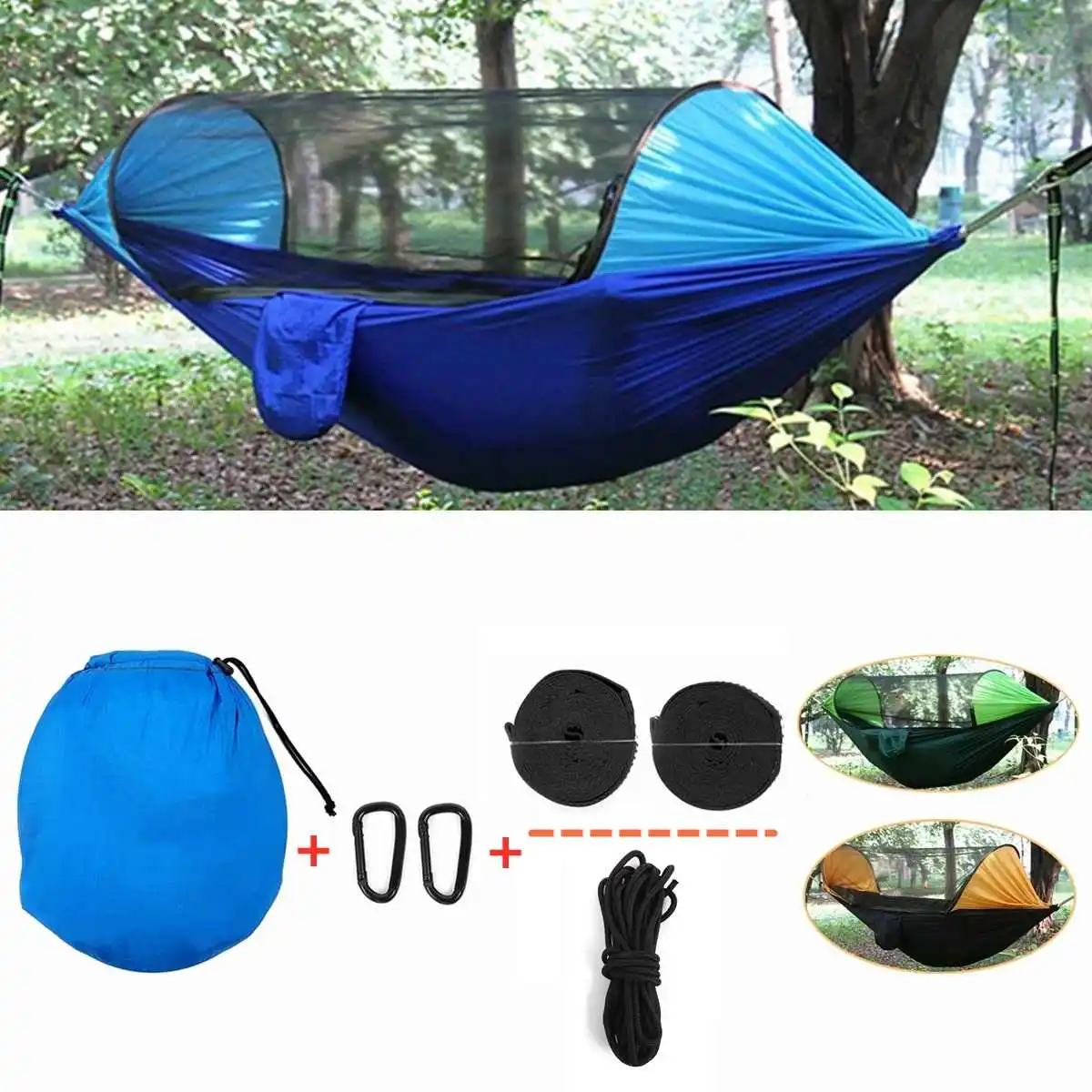 

Outdoor Mosquito Net Parachute Hammock Portable Camping Hunting Hanging Sleeping Bed High Strength Sleeping Swing