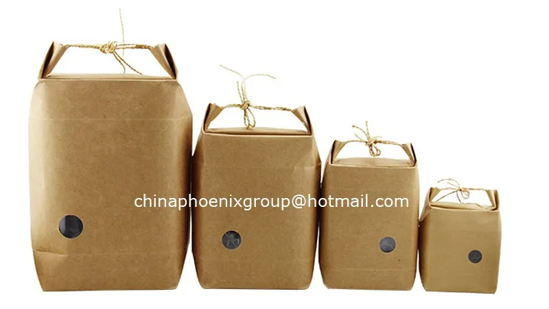 Dura-Aid 20 шт L18* W10* H26cm перегерметичный бумажный пакет для подарка для риса, чая упаковка для еды бумажный пакет окна