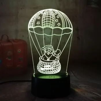 

3D LED Lighting Cute Santa Claus Hot Air Balloon RGB Night Lights USB Desk Lamp Touch Home Desk Lamp Christmas Gift for Kids