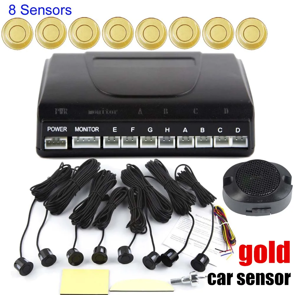 

a set no LED Display monitor 8 Sensors Reversing Radar System Parking Radar Buzzer car Parking Sensors 9 colors for option