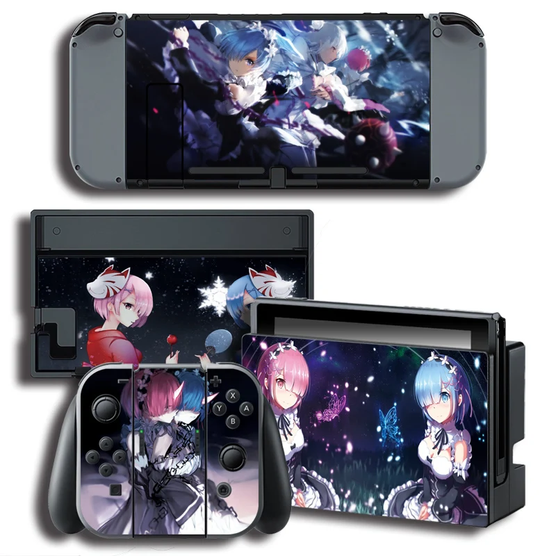 

Vinyl Skin Protector Ramrem Sticker for Nintendo Switch NS Console + Controller + Stand Holder Protective Film Color stickers